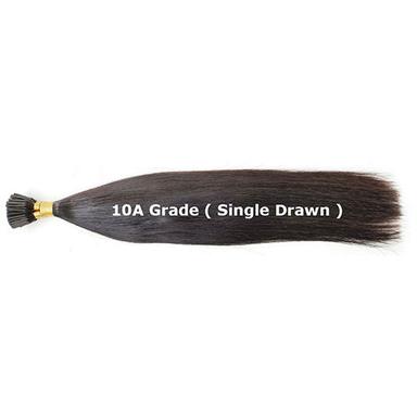 Black 10A Grade Single Drawn Hair Extensions Tip