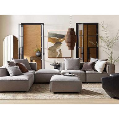 Modern Five Piece Bumper Sectional Living Room Sofa Set No Assembly Required