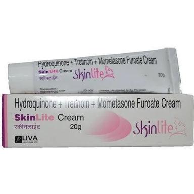हाइड्रोक्विनोन ट्रेटिनॉइन और मोमेटासोन फ़्यूरोएट क्रीम त्वचा पर कोमल
