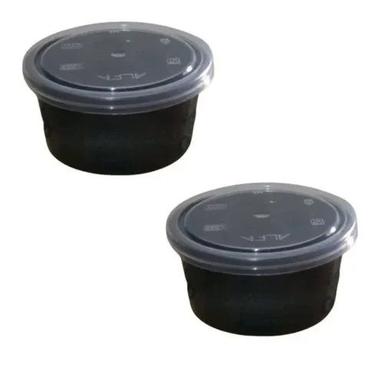Nontoxic Black Colour Round Plastic Container