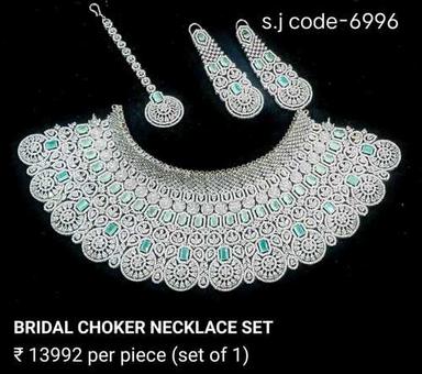 American Diamond Bridal Choker Necklace Set Gender: Women