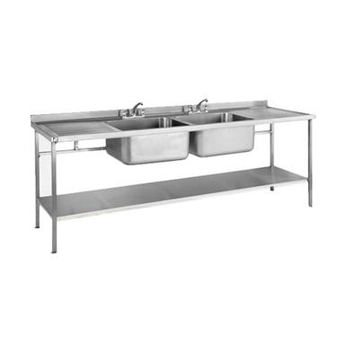 Stainless Steel Two Sink Unit Application: Industrial And Outdoor