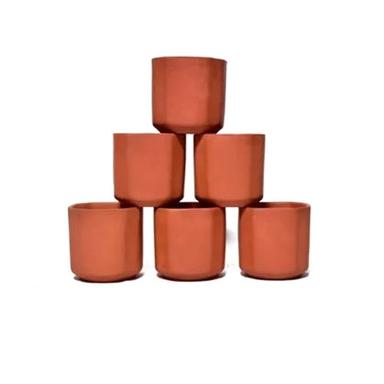 Reddish Brown Modern Small Ruchi Terracotta 6 Mug Set