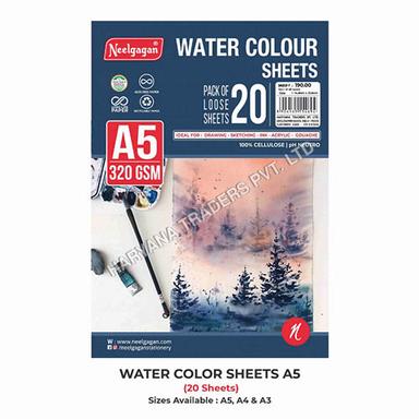 High Quality Water Colour Sheet A5 320 Gsm (Pack Of 20 Sheets) (Suitable For Drawing Sketching And Painting)