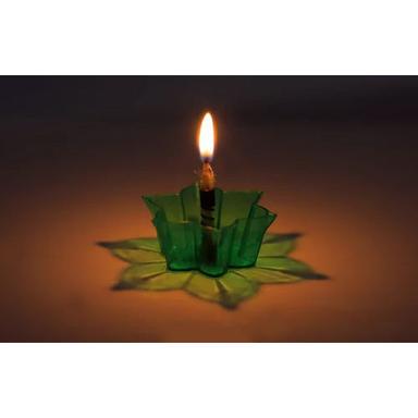 Green 3D Plastic Reflection Diya