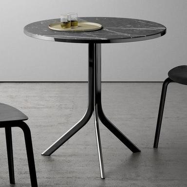iron round cafe table with marble  top for cafe restaurant