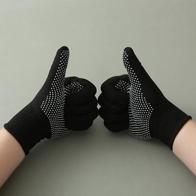 Printed Black Pvc Dotted Gloves