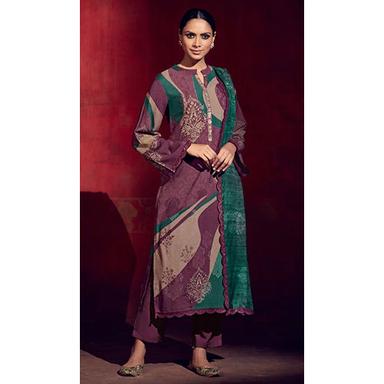 Indian Cranberry  And Green Salwar Suit