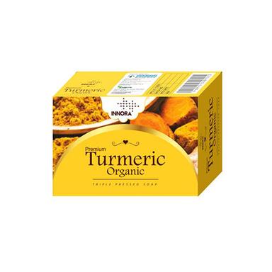 White 100G Innora Premium Turmeric Organic Triple Pressed Soap