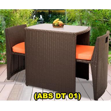 Brown Modern Outdoor Wicker Dining Table Set