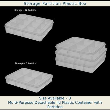 Rectangular Stackable Plastic Box With Partitions
