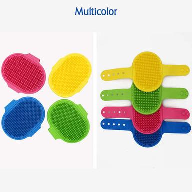Multi / Assorted Puppies Pet Massage Rubber Bath Glove For Dogs Cats Rabbit And Hamster Grooming Shampoo Washing Hand Brush - 1 Piece (4911)