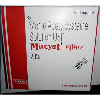 Mucyst 20 (Sterile Acetylcysteine Solution Usp) 1000Mg 5Ml Keep Dry Place