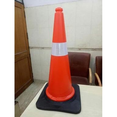 Orange-White-Black 2 Kg Plastic Cone With Rubber Base