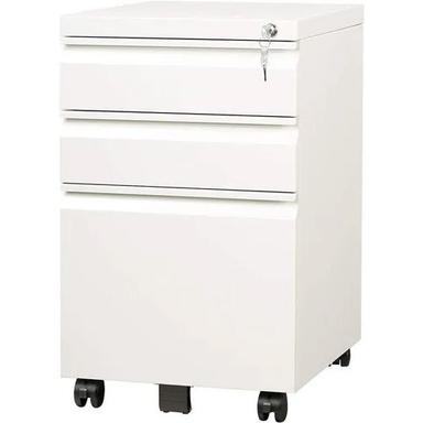 White Metal Pedestal Drawer