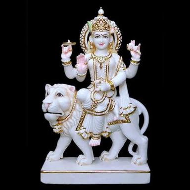 Eco-Friendly White Marble Goddess Durga Statue