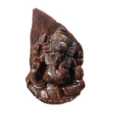 Eco-Friendly Hessonite Gomed Stone Ganesha Statue