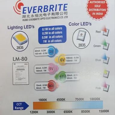 2835 6V 150Ma Blue 1W Everbrite Smd Led Application: Lighting
