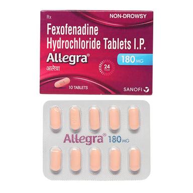 180 मिलीग्राम फेक्सोफेनाडाइन हाइड्रोक्लोराइड टैबलेट आईपी सामान्य दवाएं