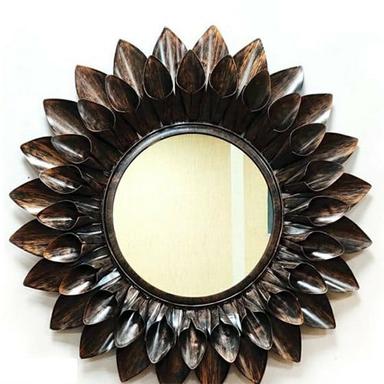 Black Inch Round Shape Decorative Metal Wall Mirror