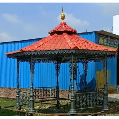 Grey-Red Outdoor Cast Iron Gazebo