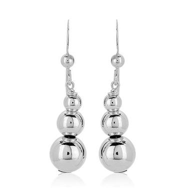 Hanging Graduated Ball Silver Earrings Gender: Women