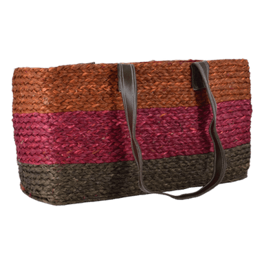 Narural Grass/ Color Dyne Sabai Grass Handicraft Storage Bag