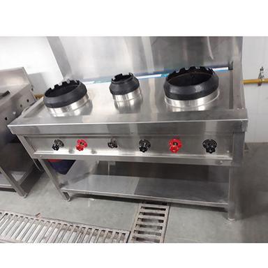 Semi Automatic Chinese Two Burner With Stock Pot