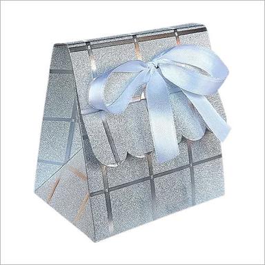 Blue Silver Folded Paper Gift Box