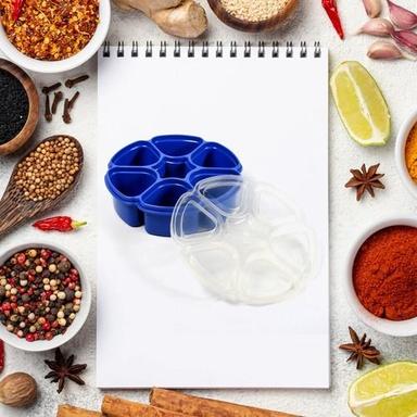 Blue 7 Section Spice Box