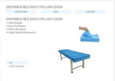 Blue Soft Grip Disposable Bed Sheet / Pillow Cover