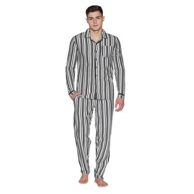 Washable Mens Yarn Dyed Stripes Pyjama Set