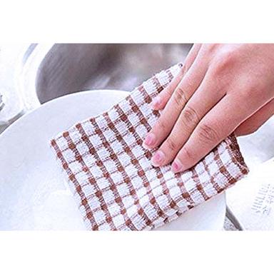 Brown-White Wash Dishes Towels