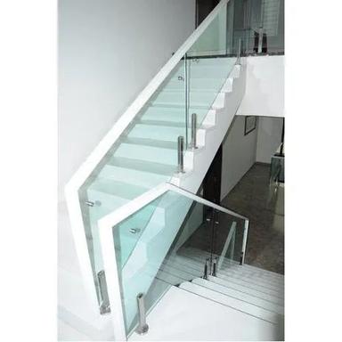 Colorless Stainless Steel Glass Stair Railing
