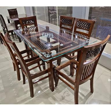 Wooden Dining Table With 6 Chair Set No Assembly Required