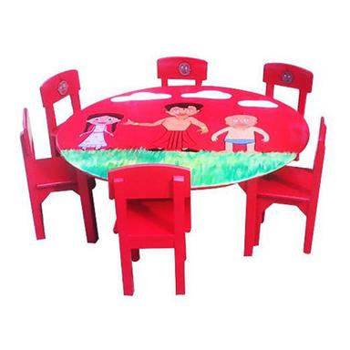  लाल प्री स्कूल टेबल और चेयर सेट