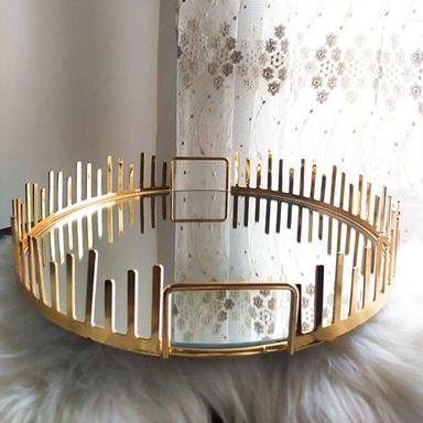 Golden Gold Coated Mirror Tray