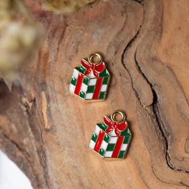 Multicolor 13Mm Christmas Gift Box Enamel Charms Pendants