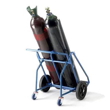 Blue Oxygen Gas Cylinder Trolley