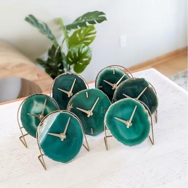 Green Agate Desk Clock