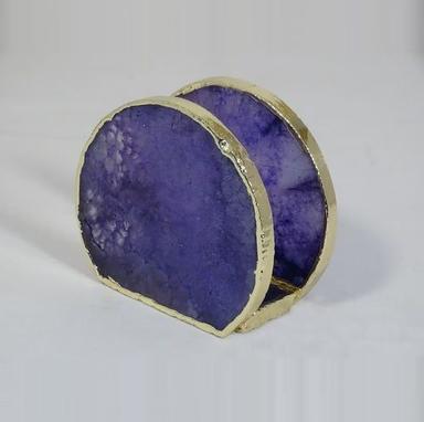 Purple Agate Rounded Napkin Holder