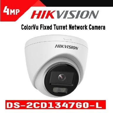White Hikvision Ds-2Cd1347G0-L 4 Mp Color Vu Lite Fixed Dome Camera