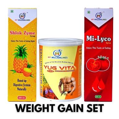 WEIGHT GAIN Set (Yug Vita Powder / Mi Lyco Syrup / Shlok Zyme Syrup)