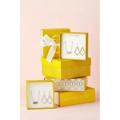 Yellow Cardboard Jewellery Packaging Box