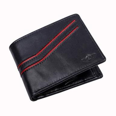 Black & Red Men Leather Wallet