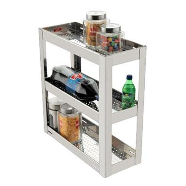 Silver Pull Out 3 Shelf Basket