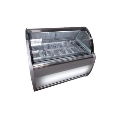 Silver-Transparent Stainless Steel Ice Cream Counter