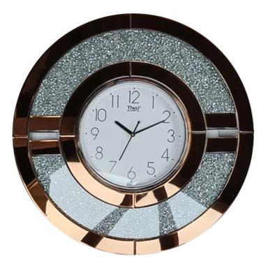 Glass Analog Wall Clock - Color: Brown
