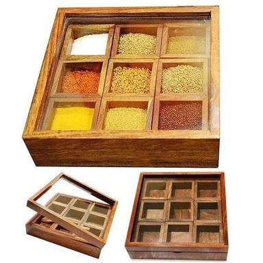 Polished Wooden Spice Box