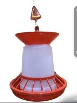 Chick Feeder With Grill & Cone - Color: Red